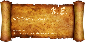 Németh Edvin névjegykártya